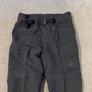 The North Face Convertible Tech Pants Mens Dark Gray Paramount Hiking Belted LG